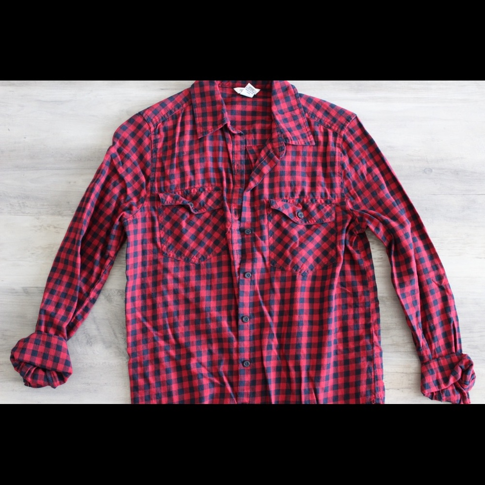 F21 Plaid Button Down Shirt